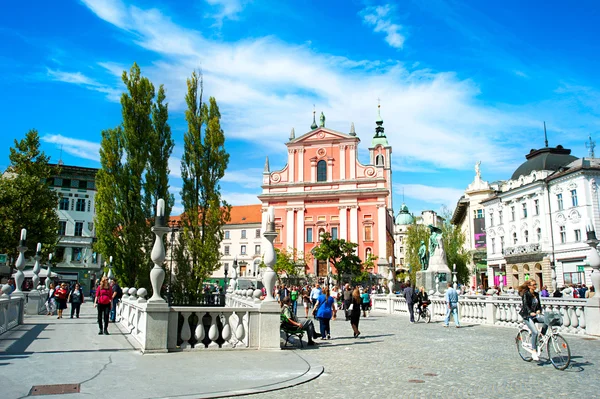 Ljubljana preseren plein — Stockfoto