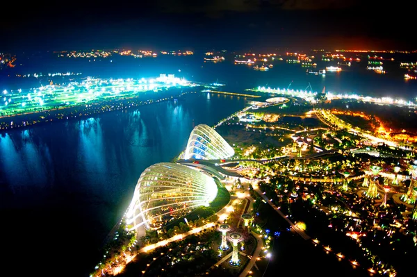 Night view of Gardens by the Bay — Stock Photo, Image