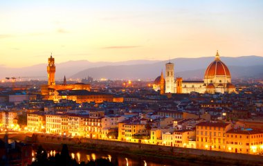 Florence at dusk clipart
