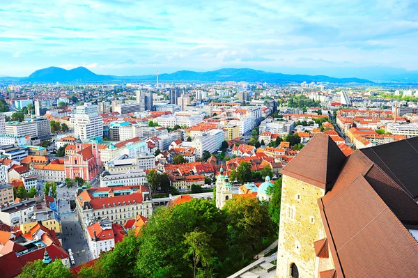 Skyline van Ljubljana — Stockfoto