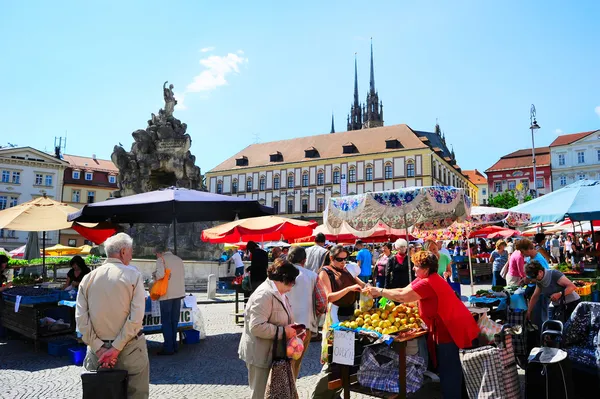 Mercado de comida de rua na República Checa — Fotografia de Stock