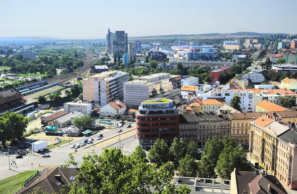 Widok z lotu ptaka na brno, Republika Czeska — Zdjęcie stockowe