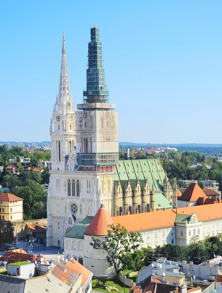 Záhřebské katedrále zobrazení — Stock fotografie