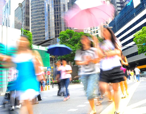 Singapore drukke straat — Stockfoto