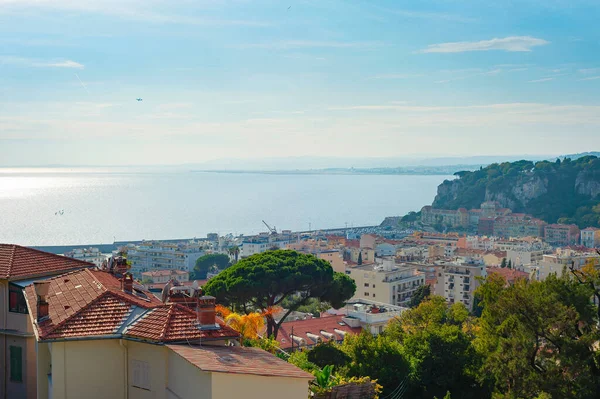 Sunremo Aerial Cityscape Mediterranean Seaside Resort Sunshine Italy — Stock Photo, Image