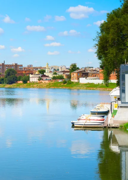 Río Kharkiv Día Soleado Brillante Panorama Ciudad Járkov Ucrania — Foto de Stock