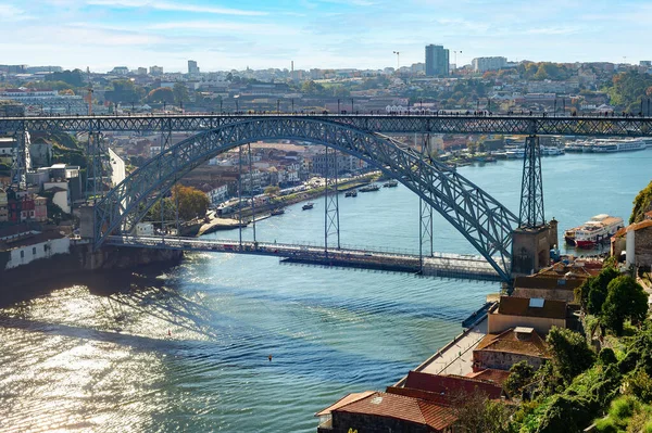 Cityscape Com Vista Para Ponte Dom Luis Sobre Rio Douro — Fotografia de Stock