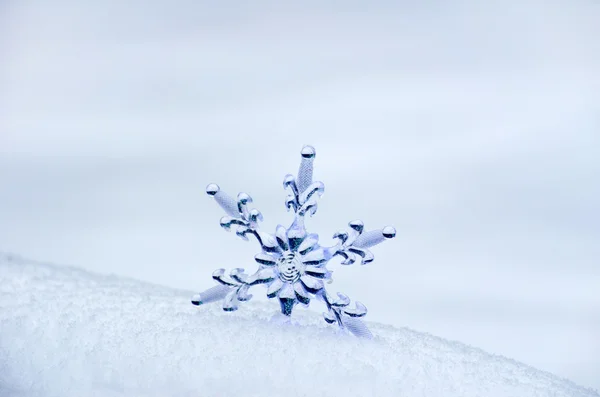 Snowflake in snow — Stock Photo, Image