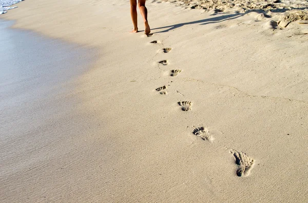 Footprints in sand — Stock Photo, Image