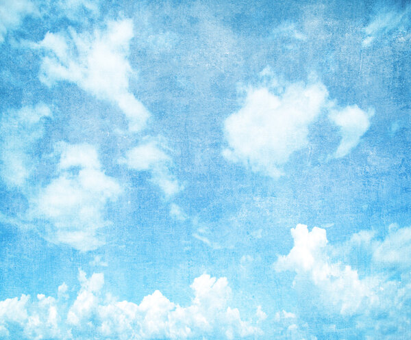 Grunge blue sky background with space for text