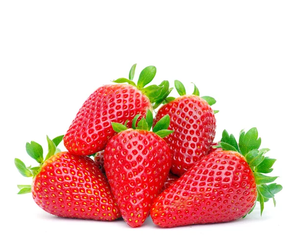 Erdbeeren über Weiß — Stockfoto