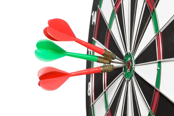 Darts in bullseye — Stock Photo, Image