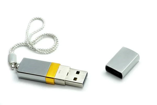 Silver usb flash — Stock Photo, Image