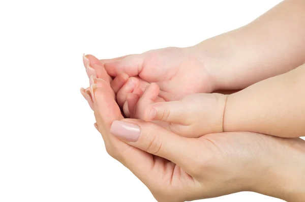 Mão de bebê segurando mão mãe — Fotografia de Stock