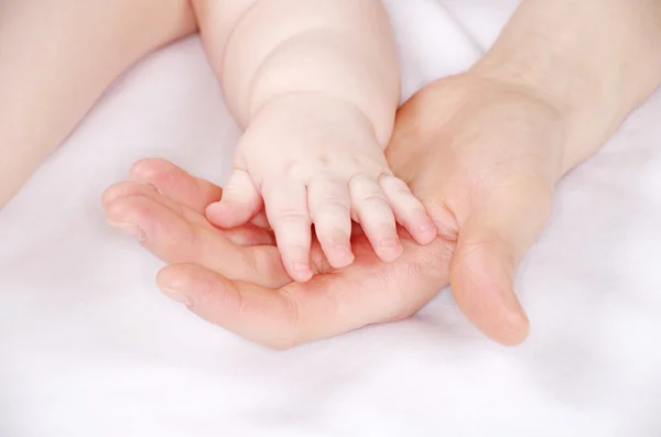 母亲和婴儿的手 — 图库照片