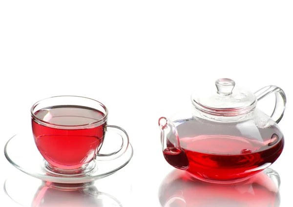 Tea cup and pot — Stock Photo, Image