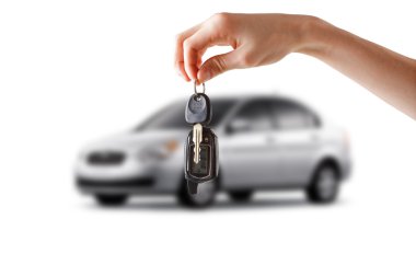 Keys to the car. White background. clipart