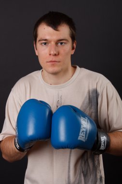 dövüş için hazır Başlarken boksör portresi