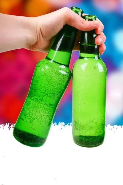 Botella verde. disco fondo — Foto de Stock