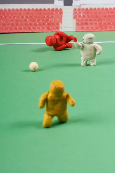 Plasticine . Football scene. — Stock Photo, Image