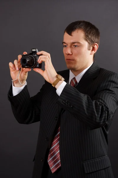 Férfi egy kamerával — Stock Fotó