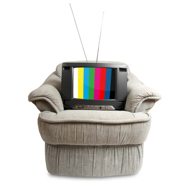 TV in chair — Stock Photo, Image