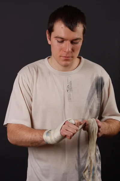 Portrait of boxer getting ready for fight — Stock Photo, Image