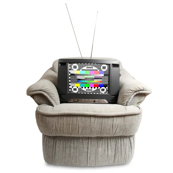 TV in chair — Stock Photo, Image