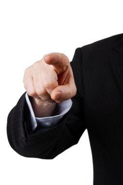 sanal bir düğmeye basarak bir işadamı