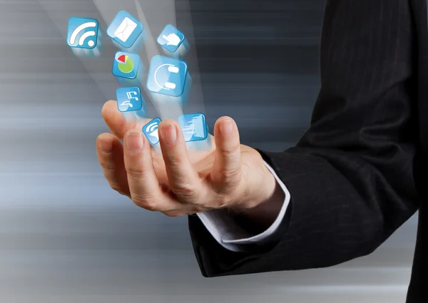 el bir işadamı ve simgeler