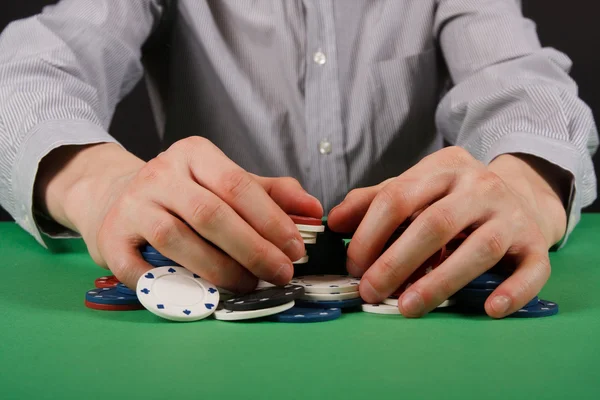 Businessman playing poker — Stock Photo, Image