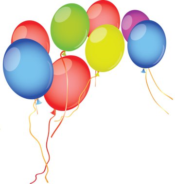 Beyaz bir arka planda balonlar