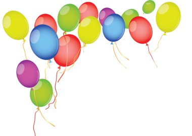 Beyaz bir arka planda balonlar