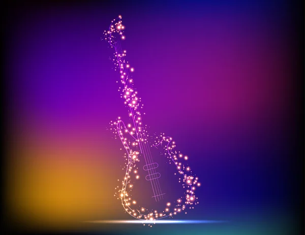 Fond musical, guitare légère — Image vectorielle