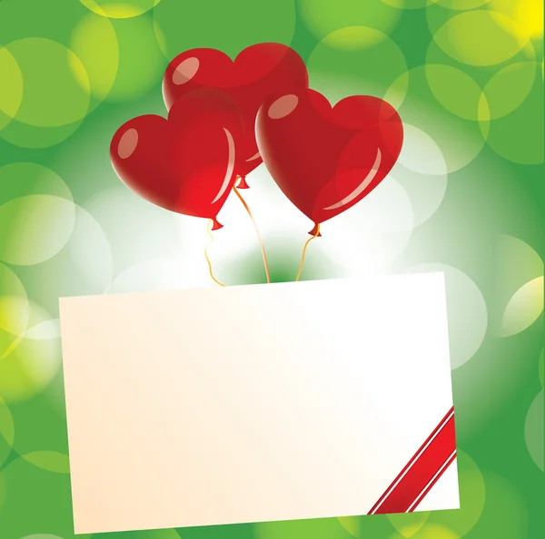 Lettera d'amore con palloncino cuore — Vettoriale Stock