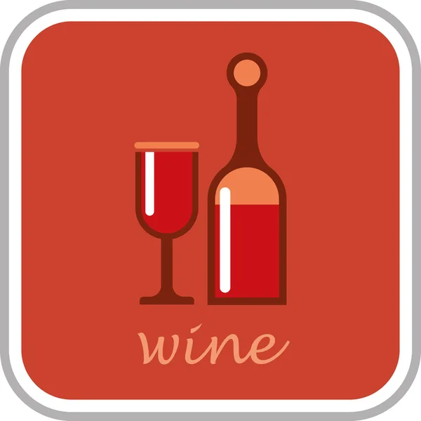 Vino - icono de vector — Vector de stock