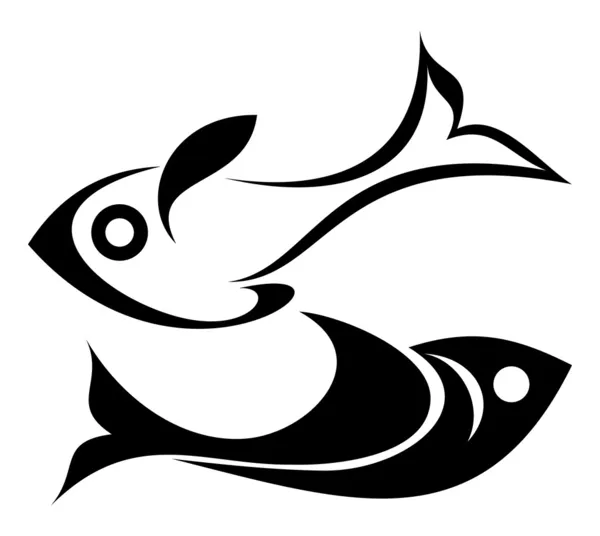 Icono vector pescado — Vector de stock