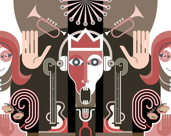 King of Music - illustration vectorielle — Image vectorielle