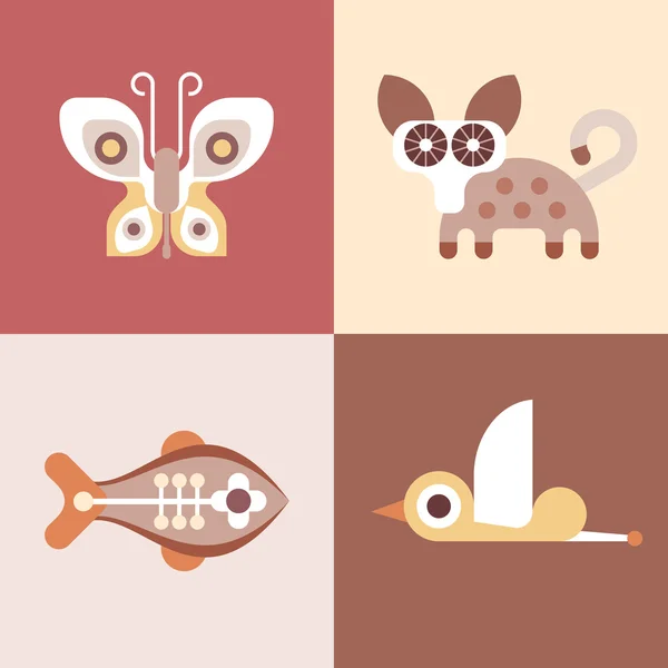 Icônes animales — Image vectorielle