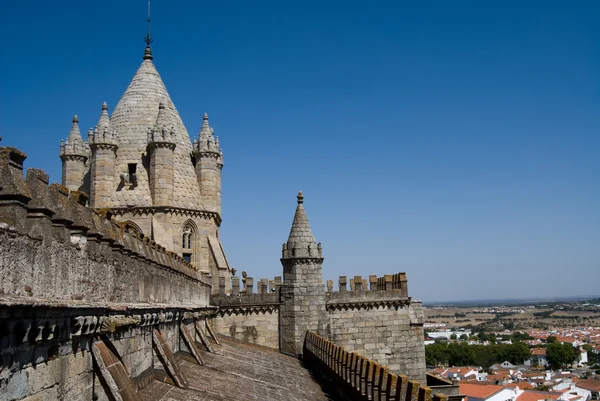 Widok na katedrę sao francisco, Évora, Portugalia — Zdjęcie stockowe