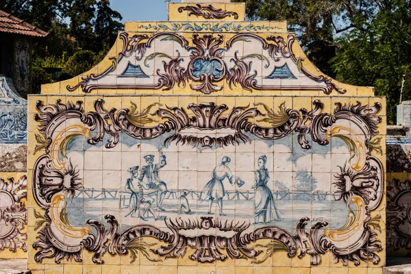 Portuguese ceramic tile painting from the C18th. — Stock Photo, Image