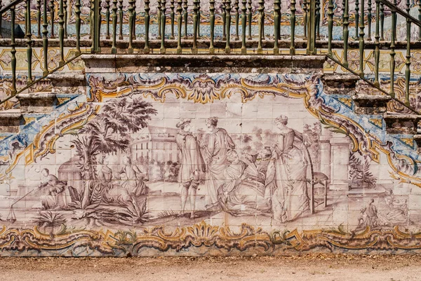 Portugese ceramiektegel schilderkunst uit de c18th. — Stockfoto