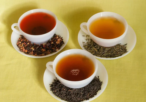 Cups of varies of tea — Stock Photo, Image