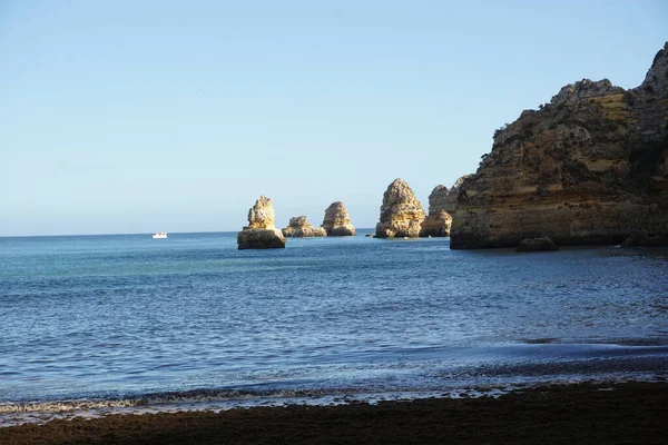 Útesy Atlantický Oceán Lagosu Portugalsko — Stock fotografie