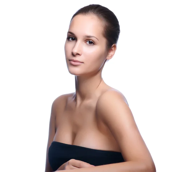 Portret van jonge mooie vrouw met een gezonde huid — Stockfoto