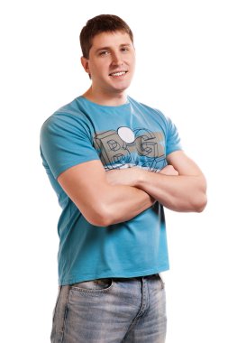 bir ampul içinde el ile neşeli adam