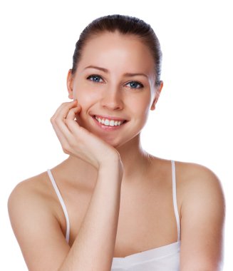 sağlıklı bir cilt genç güzel kadın portresi