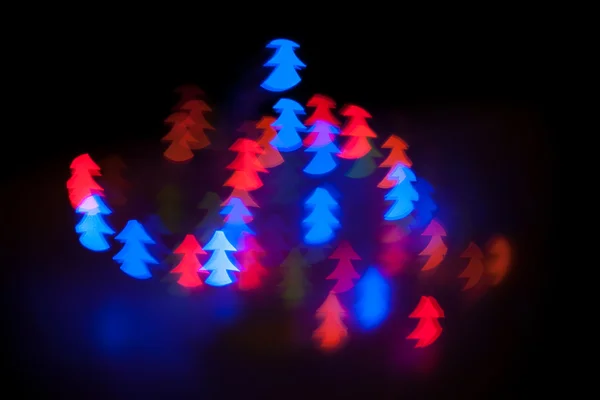 Christmas shiny light bokeh in blue, red colors, vintage retro hipster background — Stock Photo, Image