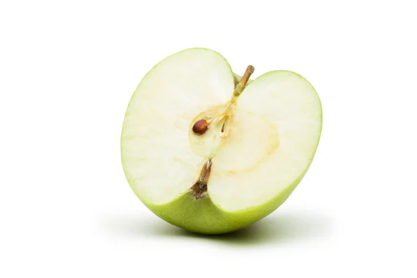 Fresh green apple slice isolated on white background — Stock Photo, Image