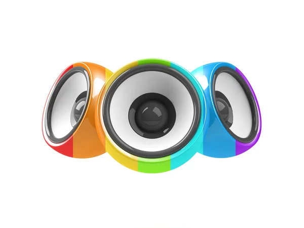 Multicolored audio system isolated on white background — Stock Photo, Image